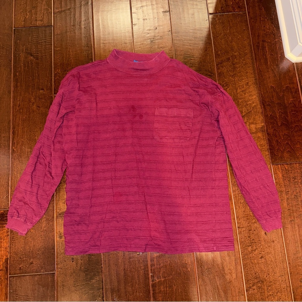Men's Striped Mock Neck